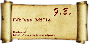 Füves Béla névjegykártya