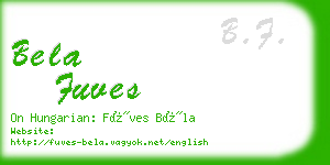 bela fuves business card